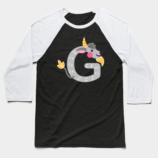 Letter G animal alphabet back to school Baseball T-Shirt by AwesomeDesignArt